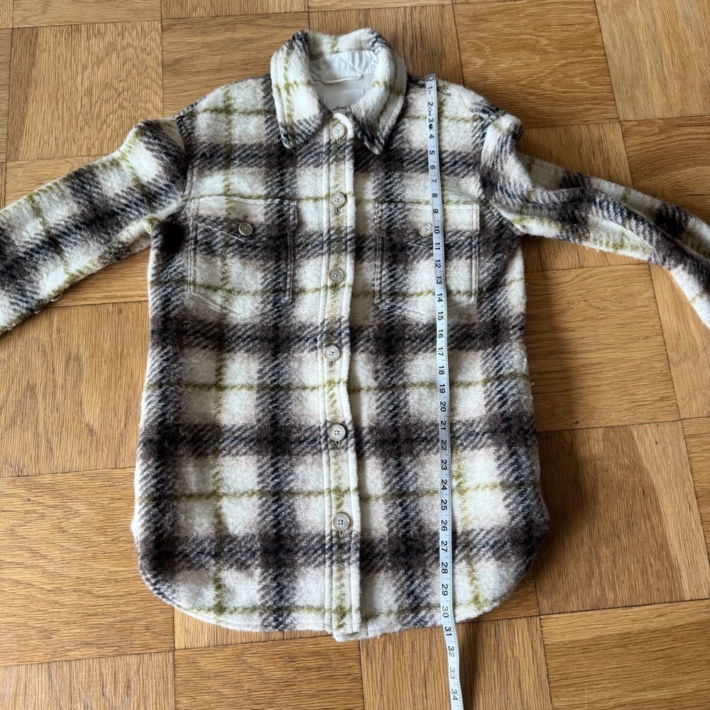 Aritzia Wilfred Free Small Wool Blend Plaid Button Down Shirt Jacket Shacket - Picture 7 of 7